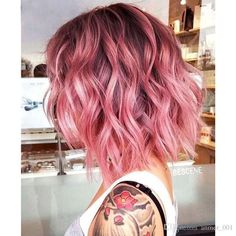 Bright Pink Hair Color, Pink Grey Hair, Black Women Lace Front Wigs, Bob Human Hair Wigs, Bright Pink Hair, Pink Ombre Hair, Hair Wigs For Black Women, Braid Hairstyle, Cheap Hair Products