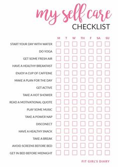 Printable Self Care, Self Care Checklist, My Self, Self Care Activities, Bullet Journal Ideas Pages, Planner Organization, Bullet Journaling