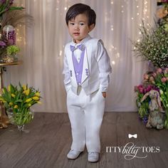 Brandon Vest Set – Itty Bitty Toes Layered Bow, Tailored Vest, White Slacks, Long Sleeve Cotton Dress, Ring Bearers, Vest Set, Suspenders Set, Couture Outfits, Boy Photography