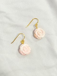 Pink Rose Earrings Elegant Flower-shaped Earrings With French Hook, Feminine Rose Gold Jewelry With Rose Design, Formal Rose Earrings With Rose Design, Formal Rose-design Rose Earrings, Pink Drop Flower Earrings For Formal Occasions, Rose Flower Earrings For Formal Occasions, Pink Dainty Earrings For Formal Occasions, Rose Design Flower Earrings For Formal Occasions, Dainty Pink Earrings For Formal Occasions