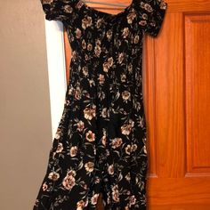 Ladies Floral Print, Off The Shoulder Jumpsuit Never Worn Black Off-shoulder Maxi Dress With Floral Print, Urban Outfitters Black Floral Dress, Girls Jumpsuit, Black Floral Jumpsuit, Off The Shoulder Jumpsuit, Forever 21 Floral Print Mini Dress, Target Dresses, Forever 21 Black Floral Print Dress, Dresses Xs