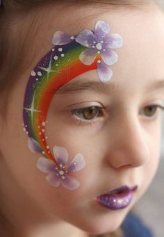 Nadine's Dreams Photo Gallery | Rainbow Face Painting: Face Painting Images, Bodysuit Tattoos, Goth Stuff, Face Painting Tutorials