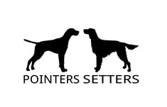 two dogs that are facing each other with the words pointers setters on them