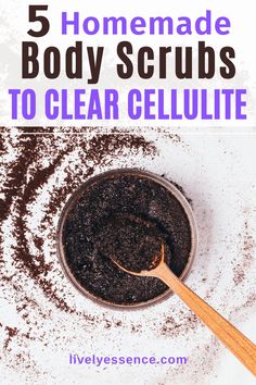 If you're tired of those pesky cellulite, then it's time to take a look at these homemade scrub recipes. This article will show you how to use coffee grounds and other natural ingredients for a cellulite-fighting body scrub that is safe and inexpensive! Body Scrub Recipes, Body Scrub Recipe