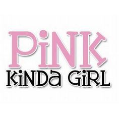 the pink kinda girl logo is shown in black and white with pink letters on it