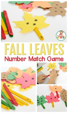 fall leaves number match game for toddlers to make with paper and colored pencils