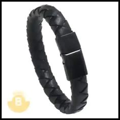 Manolo Braided Leather Bracelet (Narrow) - BERML BY DESIGN JEWELRY FOR MEN Modern Leather Braided Bracelet With Black Band, Modern Braided Leather Bracelets With Black Band, Modern Black Braided Bracelet With Leather Strap, Modern Leather Braided Bracelets, Modern Black Braided Bracelets With Stainless Steel Clasp, Black Leather Casual Wristband, Casual Black Leather Wristband, Minimalist Black Braided Bracelet With Stainless Steel Clasp, Modern Leather Braided Bracelet For Everyday