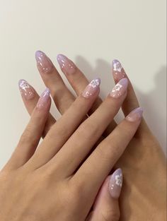 Sunny Season, Lavender Nails, Simple Gel Nails, Girly Acrylic Nails, Summery Nails, Classy Acrylic Nails, Cute Summer Nails, Almond Acrylic Nails, Soft Nails