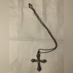 Premier Jewelry Cross Chain. Silver. Excellent Condition. Never Worn. Short Length Chain. Adjustable Metal Crucifix Chain Jewelry, Metal Crucifix Jewelry With Adjustable Chain, Adjustable Metal Crucifix Jewelry, Silver Chain Cross Metal Jewelry, Silver Chain Metal Cross Jewelry, Metal Cross Jewelry With Silver Chain, Costume Jewelry Metal Cross Pendant, Nickel Free Metal Crucifix Necklace, Costume Jewelry Cross In Metal