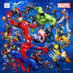 the avengers and spider - man characters are depicted in this poster from disney's animated movie