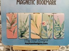 the magnetic bookmarks are designed to look like succulent plants