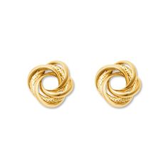 Swirls of 14K yellow gold spiral into a love knot in each of these lovely earrings for her. The earrings secure with friction backs. Ear Jacket Earring Gold, Gold Ear Jacket, Jewelry Advice, Jared The Galleria Of Jewelry, Gold Ear Cuff, Knot Earrings, Gold Filled Earrings, Love Knot, Lovely Earrings