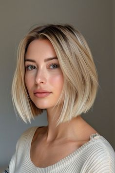 Bob Haircut For Round Face, Blonde Bob Haircut, Blonde Hair Transformations, Blonde Bob Hairstyles, Long To Short Hair, Blonde Hair Inspiration, Short Blonde