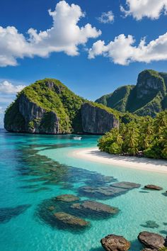 🏝️ Discover the Enchanting Islands of the Philippines: Tropical Paradises Await! 🌊 Palawan Beach Philippines, Water Nature Wallpaper, Philippines Ocean, Philippines Scenery, Tropical Mountains, Clear Water Beach, Beaches Photography, Philippines Photography, Philippines Island