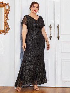 Discover the allure of our Charming Lace Elegance: Plus Size V-Neck Maxi Dress, a perfect blend of sophistication and grace. This dress is designed to celebrate your curves with its flattering V-neck cut and flowing maxi length. The intricate lace detailing adds a touch of romantic charm, making it ideal for any special occasion, from elegant evening events to casual garden parties. Crafted from high-quality, breathable fabric, this dress ensures both comfort and style, allowing you to move with Sophisticated Dress, Mother Of The Bride Dress, Flounce Sleeve, Lace Maxi, Neck Lace, Lace Maxi Dress, Sophisticated Style, Mother Of The Bride Dresses, Elegant Dress