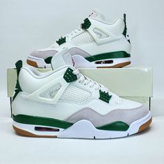 Excellent Condition Worn 2x Air Jordan Retro 4 Sb Pine Green 2023 Release Dr5415-103 Size 10 Mens Comes With Original Box Deep Cleaned And Sanitized Ready To Wear Out Of The Package Ships Sameday Thank You For Shopping With Us White Air Jordan 4 Low-top With Abzorb Midsole, Sporty White Air Jordan 4 With Abzorb Midsole, Air Jordan Retro 4, Jordan Retro 4, Retro 4, Air Jordan Retro, Air Jordan 4, Pine Green, Air Jordans Retro