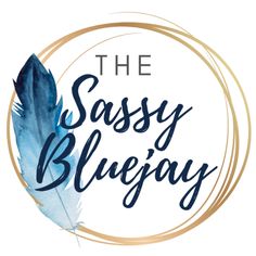 the sassy bljejay logo with a blue feather in a circle