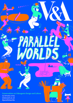 an advertisement for the v & a parallel world's exhibition on television and culture