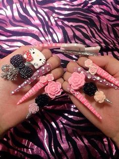 Nails Very Long, Gyaru Harajuku, Alt Subcultures, Monkey Man, Duck Nails, Inspired Nails