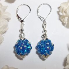 Sparkly Blue Pave Beaded Earrings Aurora Borealis Earring Set Pair Earring 4987 This Stunning Nwt Beaded Earring Set Was Handmade By Me - Wvluckygirl. Handcrafted With Blue Sparkly Acrylic Pave Beads With Ab (Aurora Borealis). Ab Means It Will Flash Other Colors In The Light. These Flash Blue, Pink, Green, Orange, Yellow, Purple, And Red. The Pair Has Silver Toned Costume Jewelry Beads. They Dangle & Drop From 925 Sterling Silver Lever Backs For Women's Pierced Ears. Measure 1 5/8 Inches Tall & Hypoallergenic Round Beaded Earrings For Party, Hypoallergenic Beaded Earrings For Party, Blue Silver Beaded Drop Earrings, Blue Silver Beads Drop Earrings, Light Blue Beaded Earrings For Party, Blue Hypoallergenic Beaded Earrings As Gift, Hypoallergenic Blue Beaded Earrings For Gift, Nickel-free Blue Beaded Earrings As Gift, Nickel-free Blue Beaded Earrings For Gifts