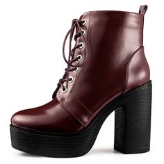 These lace-up decor ankle boots bring a water-resistant finish, so they fit you well in winter or on a rainy day. The design of a block heel allows your toes to move comfortably and walk easily. The air-cushioned rubber outsole is oil-acid resistant and has excellent slip and abrasion resistance. They are perfect to be paired with jeans, skirts, or cosplay clothes to complete a unique and stylish look. Western Dress With Boots, Heel Combat Boots, Heeled Combat Boots, Ankle Combat Boots, Outfits Petite, Lace Up Combat Boots, Platform Block Heels, Closed Toe Shoes, Current Fashion