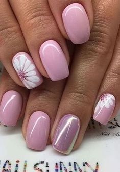 Nagellack Trends, Short Square Acrylic Nails, Acrylic Coffin, Spring Nail Art, Summer Acrylic Nails, Square Acrylic Nails, China Glaze, Floral Nails, Summer Nail