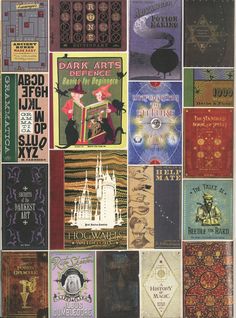 a collage of books with different designs on them