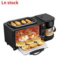 a toaster oven with food in it and the words qmwd above it