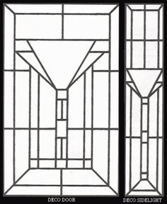 three different types of stained glass in black and white