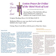 the lenten prayer for friday of the third week of lent