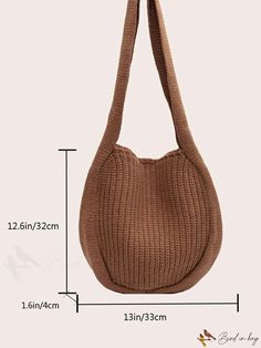 BirdinBag - Chic Crochet Beach Bag: Sleek and Stylish Womens Hobo Bag Casual Crochet Satchel Bag With Large Capacity, Casual Large Capacity Crochet Satchel Bag, Casual Rectangular Hobo Bag, Casual Solid Color Hobo Bag For Travel, Casual Large Capacity Handheld Hobo Bag, Casual Bucket Satchel, Casual Crochet Handheld Bag With Adjustable Strap, Casual Crochet Pouch Bag With Adjustable Strap, Casual Handheld Crochet Bag With Adjustable Strap