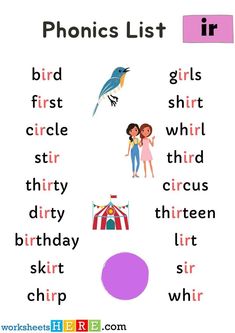 the words in this worksheet are for children to learn how to read them