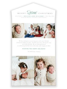 a christmas card with photos of babies and their parents