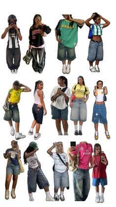 Shoes To Wear With Jorts, Jorts 90s Outfit, Streetwear Fashion Jorts, 90s Summer Outfits Aesthetic, Jort Fits, Summer Fits Streetwear, Streetwear Collage, Jort Outfits, 90s Summer Outfits