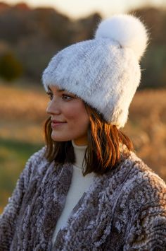 Cozy, soft, and stretchy, our knitted mink fur hat adds a premium finish to outdoor activities with textures you'll love to touch. This warm, comfy beanie is topped with a fluffy fox fur pom, for a hat you'll wear every day, everywhere. Dyed Mink Fur Sections. Winter Hats With Faux Fur Lining One Size, Winter Hat With Faux Fur Lining, One Size, Winter Hat With Faux Fur Lining, Casual Faux Fur Beanie Hat, Casual Faux Fur Beanie, Faux Fur Beanie Hats For Fall, Faux Fur Beanie For Fall, Warm Faux Fur Beanie, Fall Faux Fur Beanie Hat