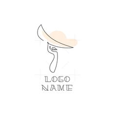 a logo for a hair salon with a woman's head in the shape of a hat