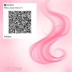 a pink background with a qr code on the left side and an image of a woman's hair