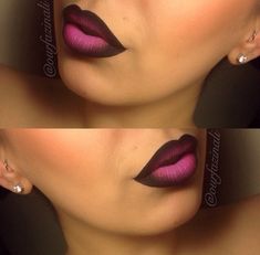 Lips.. Chola Lip Combo, Ombré Lip, Ombré Lips, Dark Lip, Lip Makeup Tutorial, Purple Lips, Easy Makeup Tutorial