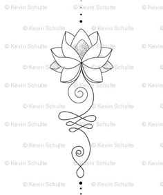 a line drawing of a flower with swirls