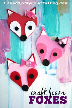 valentine fox craft for kids to make with paper machs and glue on the back