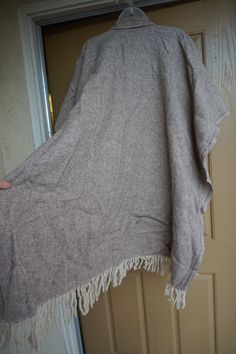 "Vintage wool cape. | measurements | :: fits a modern small - large :: 44\" wide 40\" length" Cozy Wool Poncho Cape, Wool Cape Poncho One Size, Wool Poncho Cape One Size, One Size Wool Poncho Cape, Wool Cape One Size For Winter, Winter Wool Cape Shawl, Wool Cape Shawl For Winter, One-size Wool Winter Cape, One Size Wool Winter Cape