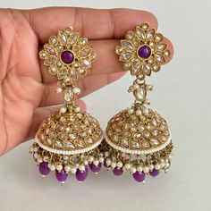 Antique Polki kundan Jhumka/stone Jhumka/Indian Jewelry/Pakistani /Punjabi Jewelry/Statement earring/Bridal earrings/wedding collection Length 3.25 inches This is 100% Handmade jewelry. So Color, shades, texture displayed may slightly vary from the actual product due to digital image limitations. We request you to consider these minor variations. Please expect the possibility of some slight imperfections when buying hand made jewelry. If you have any questions, please message or email us. Arrives in a gift box. Please let me know if you have any questions. Thank you so much for visiting my shop. Kundan Bridal Earrings For Navratri In Temple Jewelry Style, Navratri Kundan Bridal Earrings In Temple Jewelry Style, Temple Jewelry Kundan Bridal Earrings For Navratri, Navratri Bridal Kundan Earrings In Temple Style, Kundan Temple Jewelry Danglers With Stone Work, Diwali Temple Jewelry Kundan Earrings, Festive Kundan Earrings With Cutdana, Festive Kundan Chandelier Earrings In Temple Jewelry Style, Festive Kundan Jhumkas With Stone Work