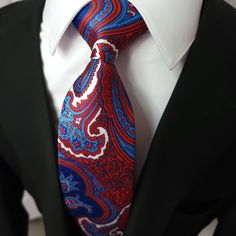 Treat yourself with a new pattern and splash of color to your look with this unique tie. 100% Micro Fiber Handmade Package Includes: Tie Length: 59" Width: 3" Warm iron if needed Jw Family, Paisley Tie, Red Paisley, Tie Length, Unique Ties, Tie And Pocket Square, Ties Mens, Silk Ties, Treat Yourself