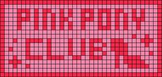 a cross stitch pattern in red and pink