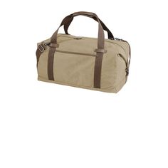 This classically styled expandable duffel can clamp down to fit small loads or unclip to accommodate more cargo. 16-ounce 100% cotton canvas Main compartment has large interior and back zippered pocket for quick access to valuables Expands with snap tabs with faux leather trim Cotton webbing grab handles with faux leather trim Detachable adjustable cotton webbing shoulder strap with antique-finish metal swivel clips Front slip pocket for easy decoration Dimensions: 13 h x 20 w x 10.5 d; Approx. Casual Khaki Canvas Travel Bag, Practical Cotton Duffle Bag, Practical Cotton Canvas Bag For Outdoor, Practical Cotton Canvas Bag For Outdoor Activities, Practical Cotton Duffle Bag For Everyday, Practical Everyday Cotton Duffle Bag, Casual Canvas Travel Bag With Zipper Pocket, Everyday Cotton Duffle Bag With Pockets, Casual Beige Canvas Duffle Bag