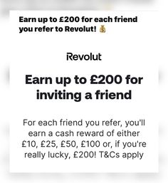 You really can make #money #online 💴

YOU CAN NOW GET UP TO £200 PER REFERRAL! 

THIS IS A #PREPAID #CREDIT CARD!! 

SO #ZERO #debt #debtfree  🙏💴

HAS A 2.29% #SAVINGS #Revolut
Love watching it #grow #daily #cash

ALSO HAS A 5% #CASHBACK 💴

Cards for #Kids & #Teens too! 

What’s not to #love 💴

Use my link & #join today!! 

#financialfreedom  #financetips 

Join me and over 45 #million #users who love #Revolut #

Instructions:

👇 Click the link 👇
🔴 add money to your account 
🔴 Order a physical card
🔴 Make 3 purchases (minimum £5 each)

💴You’ll then receive your referral money!💴 Zero Debt, Online Free Stuff, Retail Banking, Cards For Kids, Online Banking, Debt Free, Money Saver, You Are Invited, Money Maker