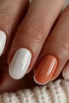 September Nails 2024 Orange Nail Designs, Orange Nail, Stunning Nail Designs, September Nails, Autumn Orange, Nail Art Trends, White And Orange, Nails 2024, Orange Nails