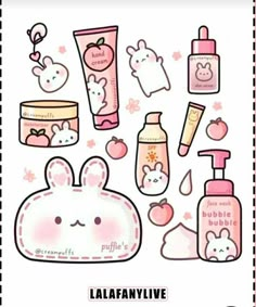 an image of some cute items on a white and pink background with words that say lafafyly live