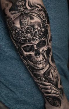 Tattoo Son, Skull Rose Tattoos, Skull Sleeve Tattoos, Skull Sleeve, Men Tattoos Arm Sleeve, Cool Arm Tattoos, Skeleton Tattoos