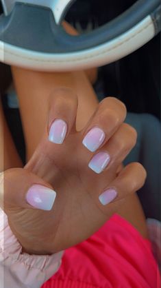 white pink ombré acrylic nails idea nail inspo preppy nails Coffin Acrylic Ombre Nails, Pink Snd White Ombre Nails Short, White And Pink Ombre Nails Short, Dip Nails Pink And White, Cute Short Acrylic Nails Square Pink And White, Simple White Tip Acrylic Nails, Powder Dipped Ombre Nails, Really Short Dip Powder Nails, Dip With A Tip Nails